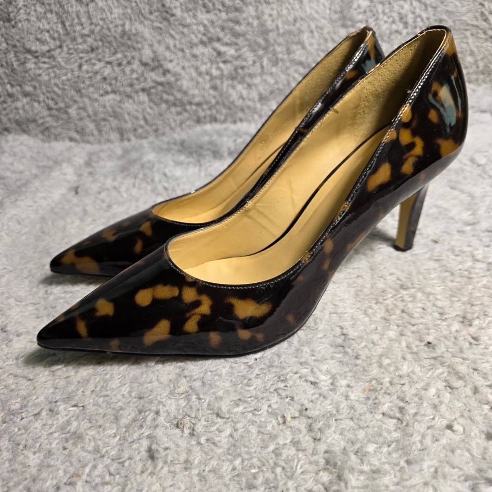 Talbots Pumps Brown Tortoise Shell Pointed Toe Stiletto Women 10M Excellent